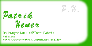 patrik wener business card